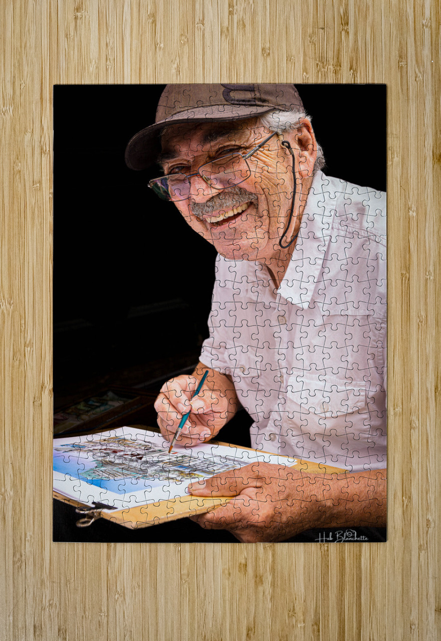 Artist On The Rue Du Tresor In Old Quebec Canada Hub Blanchette Puzzle printing