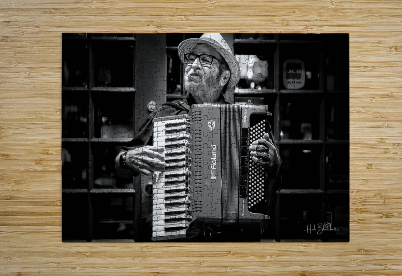 Street Performer Old Quebec City Canada Hub Blanchette Puzzle printing