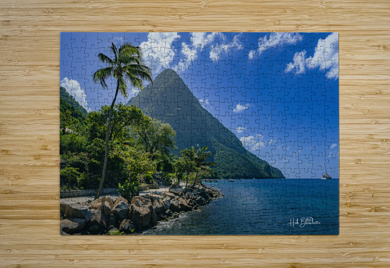 Petit Piton from Sugar Beach Saint Lucia Hub Blanchette Puzzle printing