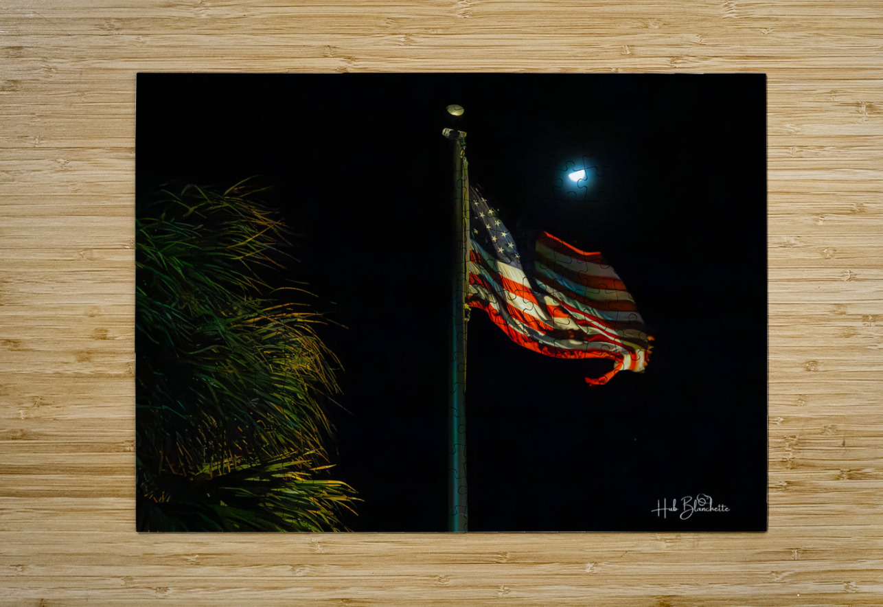 US Flag Fort Lauderdale Florida Hub Blanchette Puzzle printing