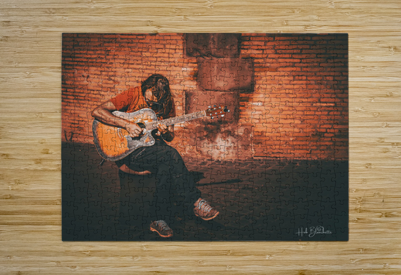 Street Performer Rome Italy Hub Blanchette Puzzle printing
